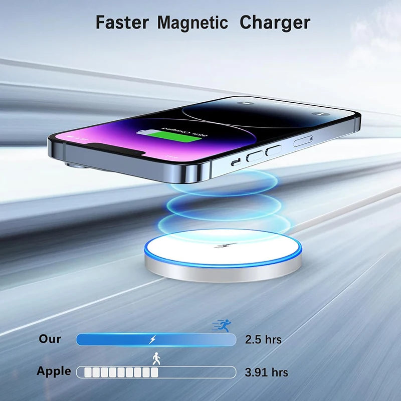 VYROX Chargeur Sans Fil MagSafe – Recharge Rapide iPhone 12 au 16 & AirPods