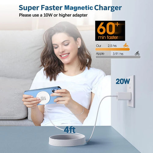 VYROX Chargeur Sans Fil MagSafe – Recharge Rapide iPhone 12 au 16 & AirPods